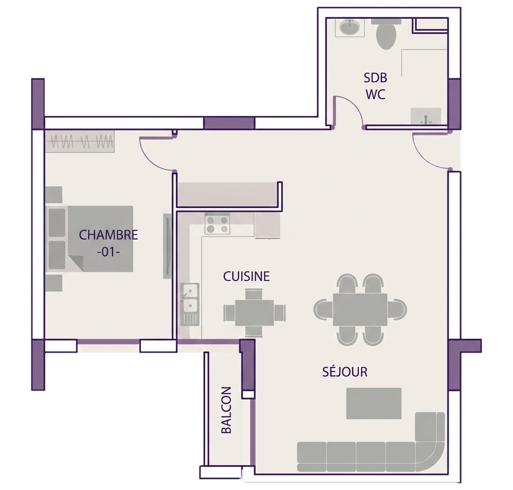 Plan appartement F2