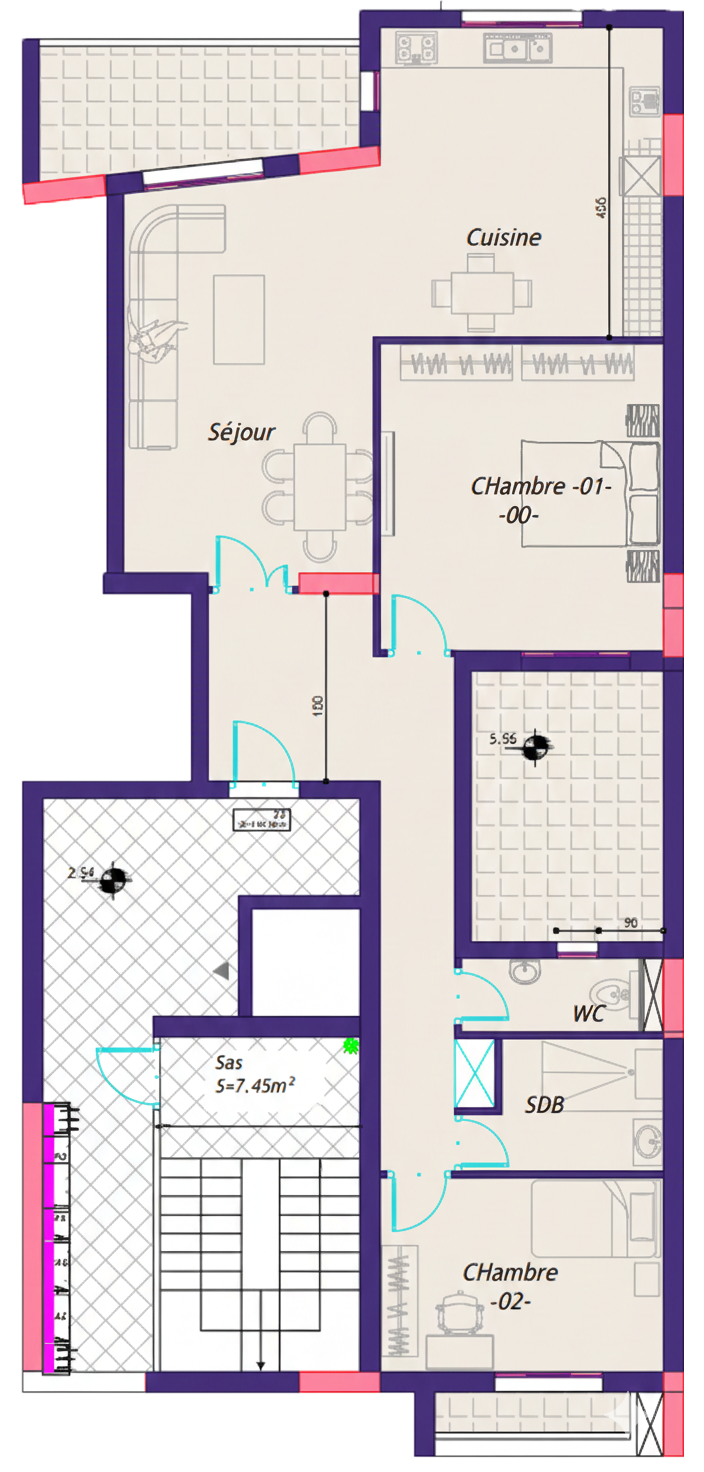 Plan appartement F3