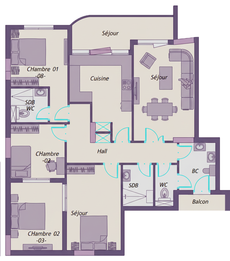 Plan appartement F4