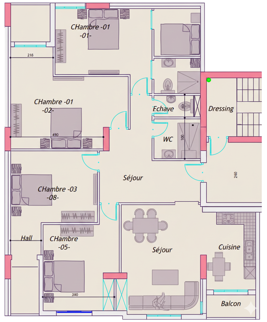 Plan appartement F5