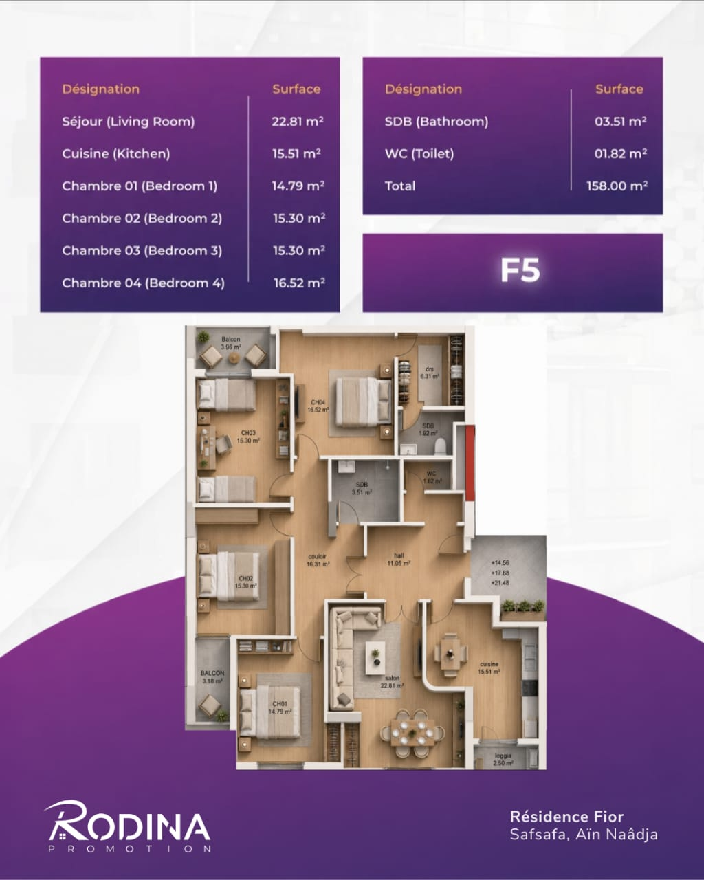 Plan appartement F5